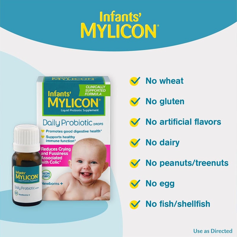 Mylicon Infants Mylicon Daily Probiotic Drops for Colic and Fussiness 8mL 21 Daily Doses - Image 2