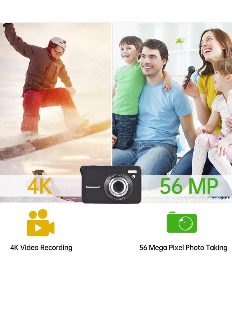 Generic - 4K Digital Camera Video Camcorder 56MP 2.7 Inch IPS Screen 20X Digital Zoom Anti-shake Face Detect with 32GB Memory Card - Image 1