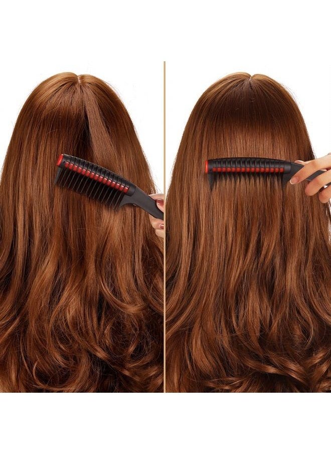 Leinuosen 3 Packs Hair Comb, Comb with Roller, Detangling Comb with Roller Integrated Roller Hair Comb, Anti Splicing Comb for Salon Barber Hair Dye (Red)  - Image 3