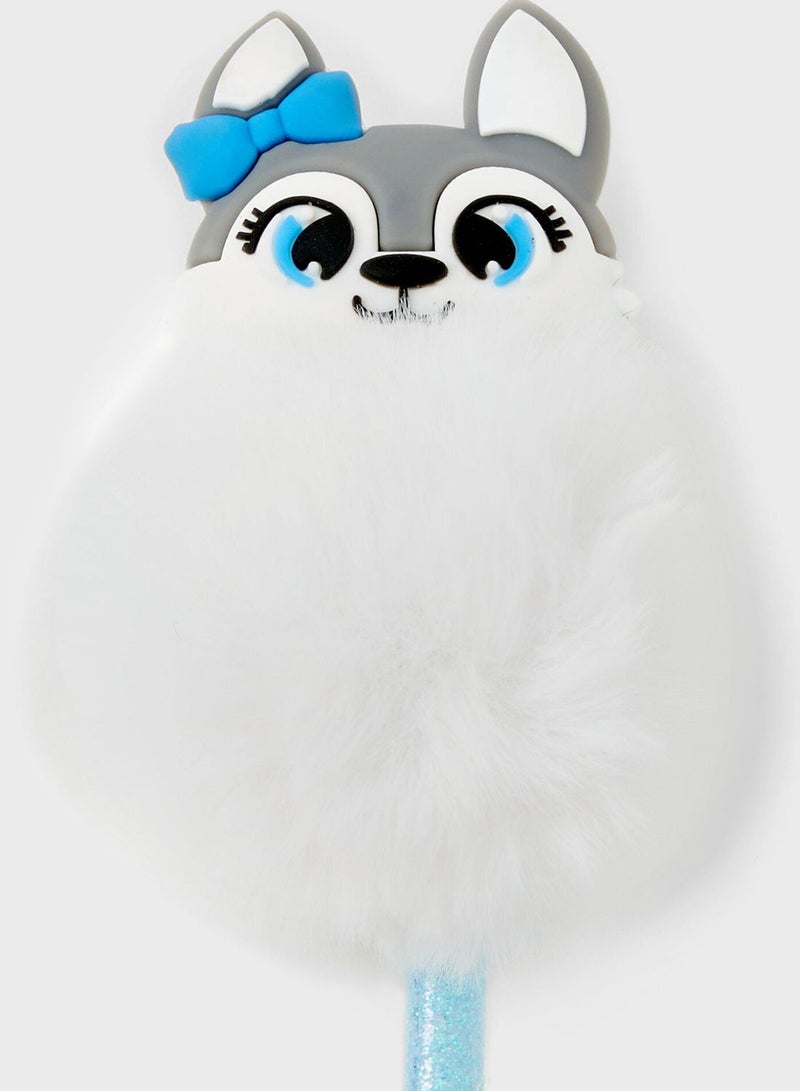 Claires Blue Character Pen Fluffy Topper - Image 2