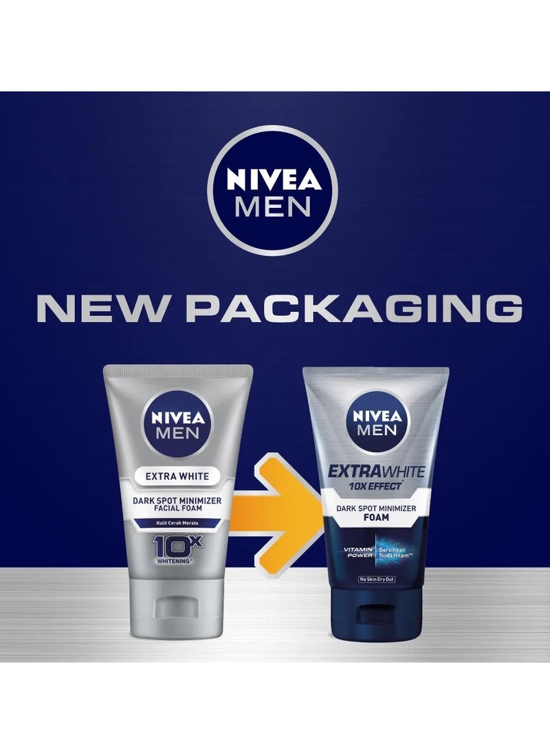 NIVEA MEN EXTRA BRIGHT 10X EFFECT DARK SPOT MINIMIZER FOAM ACTIVE VITAMIN C Removes Dark Spots* No Skin Dry Out 100ml - Image 4