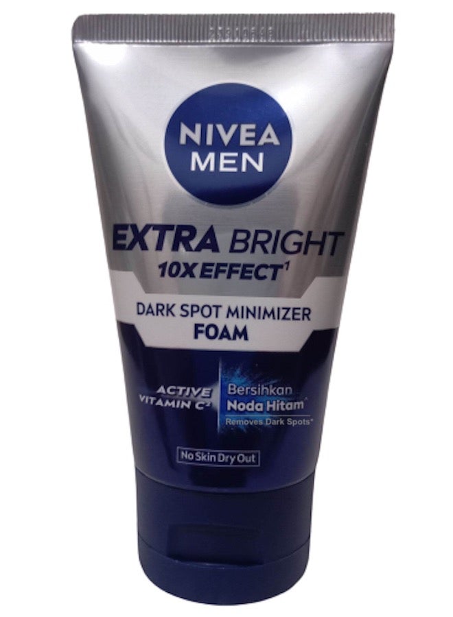 NIVEA MEN EXTRA BRIGHT 10X EFFECT DARK SPOT MINIMIZER FOAM ACTIVE VITAMIN C Removes Dark Spots* No Skin Dry Out 100ml - Image 3