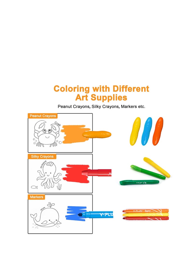 YPLUS، لفة ورق تلوين للأطفال، لفة ورق رسم للأطفال الصغار، مجموعة ملصقات طلاء جدارية لاصقة نظيفة تمامًا كهدية، 120 * 11.8 بوصة حيوانات - Image 4