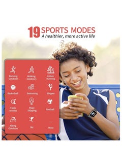 DMG TECH Fitness Tracker Watch for Kids, IP68 Waterproof Kids Smart Watch with 1.4" DIY Watch Face 19 Sport Modes, Pedometers, Heart Rate, Sleep Monitor, Great Gift for Boys Girls Teens 6-16  - Image 3