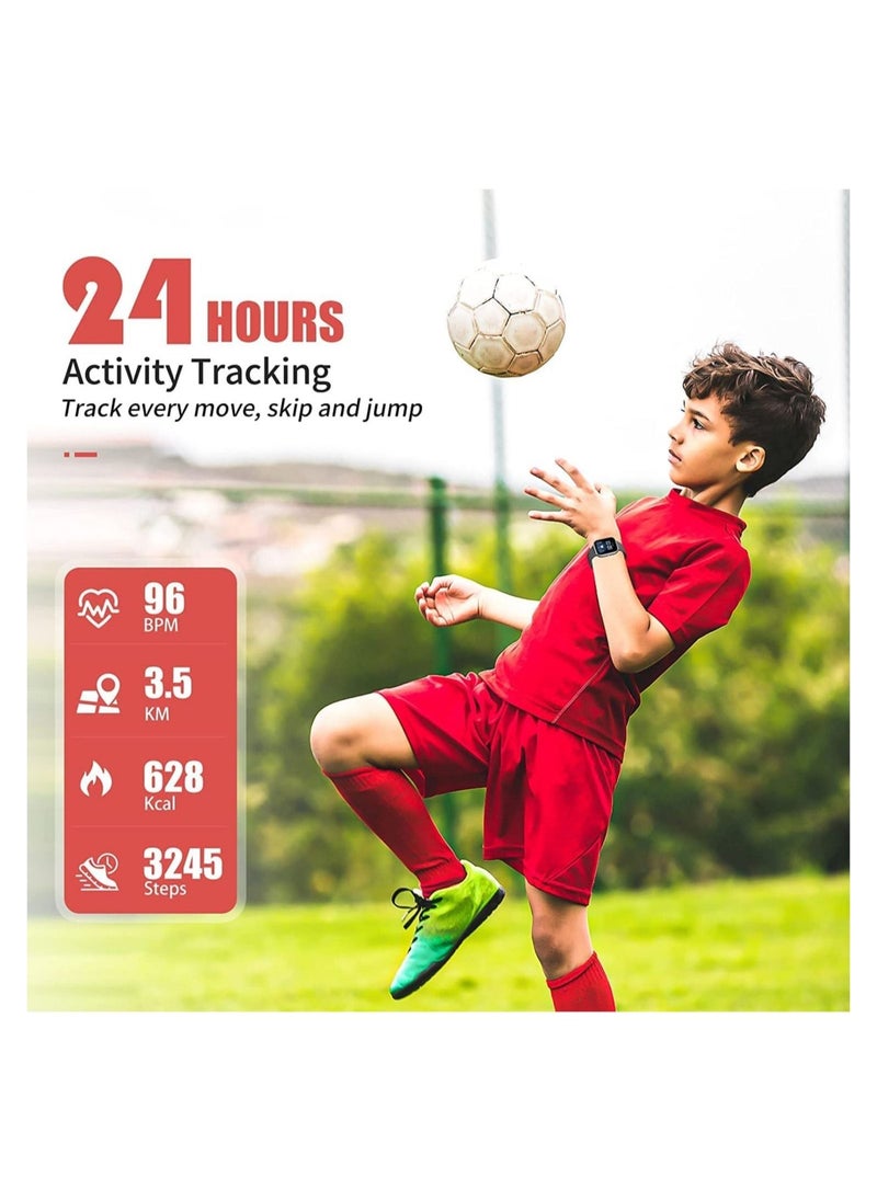 DMG TECH Fitness Tracker Watch for Kids, IP68 Waterproof Kids Smart Watch with 1.4" DIY Watch Face 19 Sport Modes, Pedometers, Heart Rate, Sleep Monitor, Great Gift for Boys Girls Teens 6-16  - Image 4