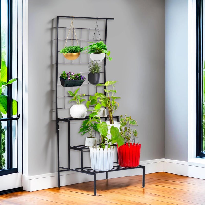 Niyara || Metal Planter Stand || Plant Stand for Pots|| Outdoor Plant Stand (Black 4 Tier Stand) - Image 5
