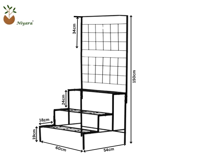 Niyara || Metal Planter Stand || Plant Stand for Pots|| Outdoor Plant Stand (Black 4 Tier Stand) - Image 4