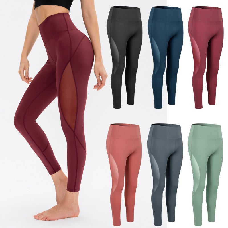 Push Up Tights: X-Large Green Stretchy Skin-Friendly Fabric - Tummy Control Widened Waistband Breathable Mesh Splicing for Yoga Gym Outdoor Sports Workout - Image 3