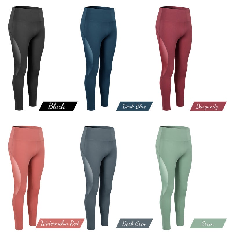 Push Up Tights: X-Large Green Stretchy Skin-Friendly Fabric - Tummy Control Widened Waistband Breathable Mesh Splicing for Yoga Gym Outdoor Sports Workout - Image 2