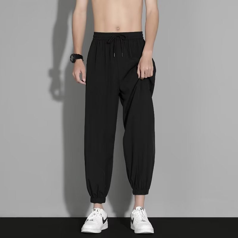 Ice Silk Pants Boys Thin Casual Trousers Loose Large Size Leg-Toe Summer Sports Ankle-Length Pants - Image 5