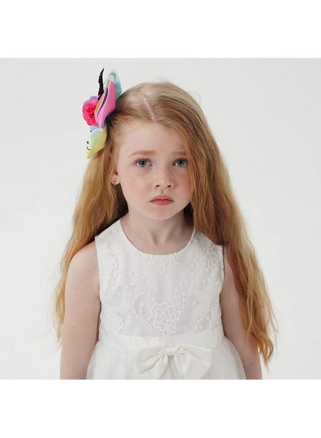 jollybows Girls Unicorn Hair Bows with Alligator Hair Clips Cheer Bows Hair Accessories for Kids Toddlers 6 Packs - Image 4