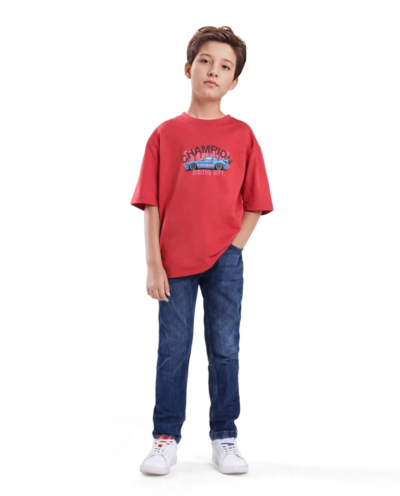 Rare Ones Rare Ones Kids Sira Dark Blue Cotton Solid Button And Zip Closure Slim Fit Jeans