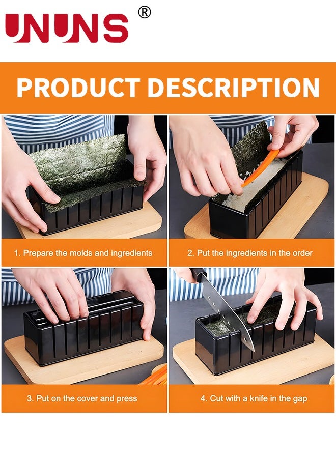 UNUNS - Sushi Making Kit,10PCS DIY Sushi Roller Kit For Beginners,Reusable Rice Roller Mold Sushi Starter Set,Prefect Home Sushi Tool - Image 1