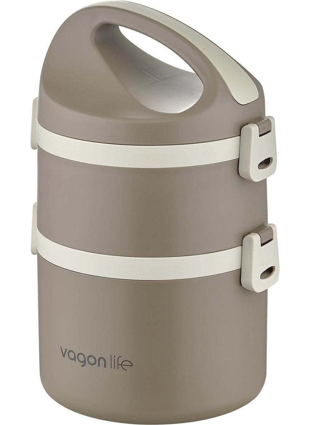 Vagonlife 1800 ml Double Layer Round Stainless Steel Bento Lunch Box New Generation Lunch Box-FFLBOX40130  - Image 1