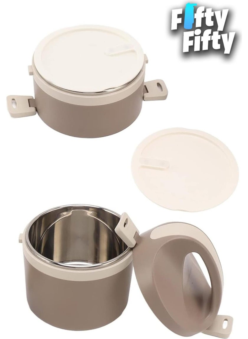 Vagonlife 1800 ml Double Layer Round Stainless Steel Bento Lunch Box New Generation Lunch Box-FFLBOX40130  - Image 3