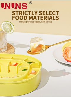 UNUNS Bucket Shape Ice Cube Maker,Foldable Silicone Ice Bucket With Lid,Stretchable Ice Bucket With Container For Cooling Coffee And Coke Yellow  - Image 3