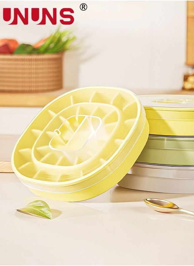 UNUNS - Bucket Shape Ice Cube Maker,Foldable Silicone Ice Bucket With Lid,Stretchable Ice Bucket With Container For Cooling Coffee And Coke Yellow - Image 1