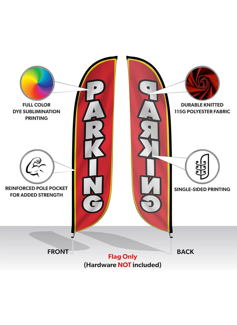 LookOurWay LookOurWay Feather Flag Banner  12 Feet Tall Advertising Flags for Outside Business and Events Promotion  Swooper Flag Only  Parking 10M1200081  - Image 2