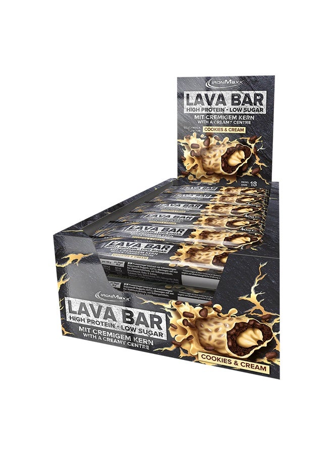 IronMaxx Lava Protein Bar | 18 x 40g | Cookies and Cream Flavour, Creamy Core, High Protein, Low Sugar - Image 2