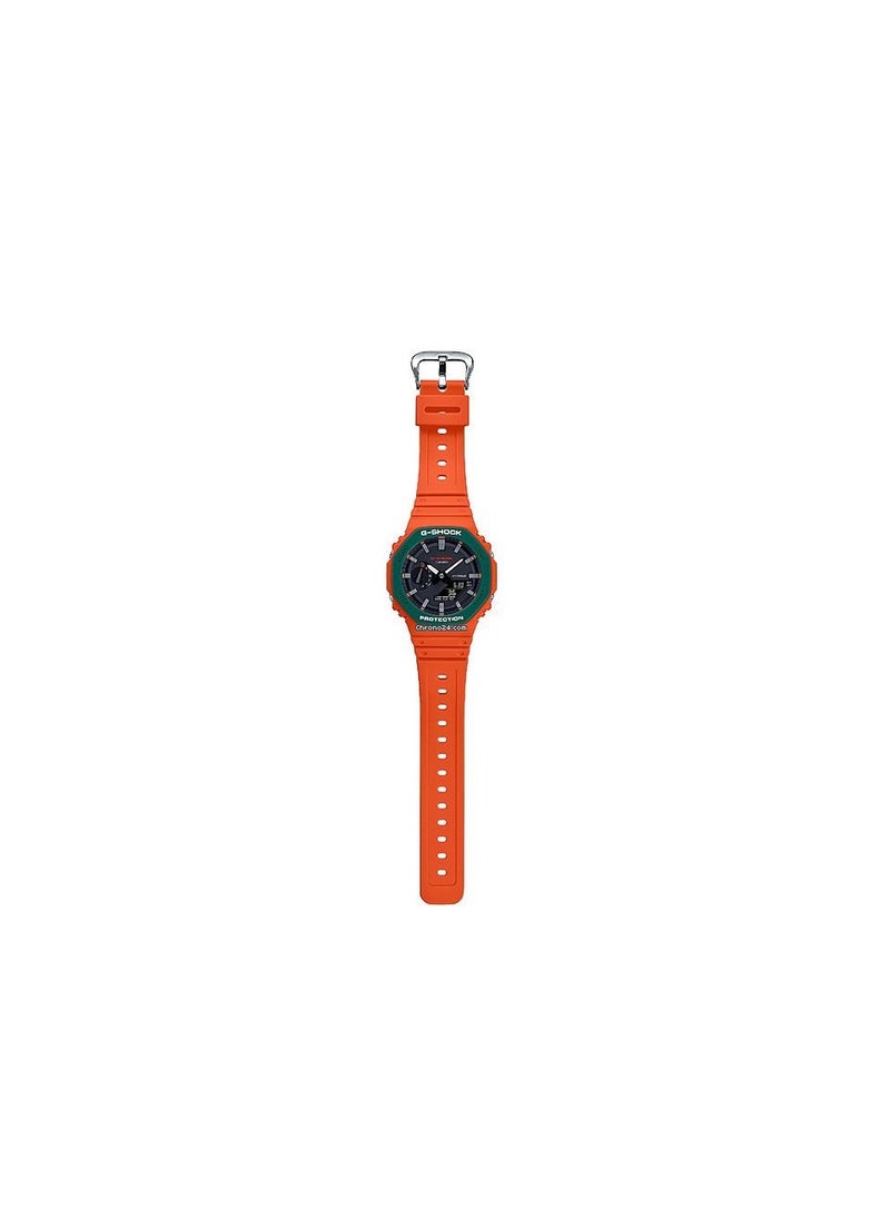 CASIO - Casio G shock Octagon Shape Resin Band Analog & Digital Wrist Watch 45 mm - Orange - GA-2110SC-4ADR - Image 1