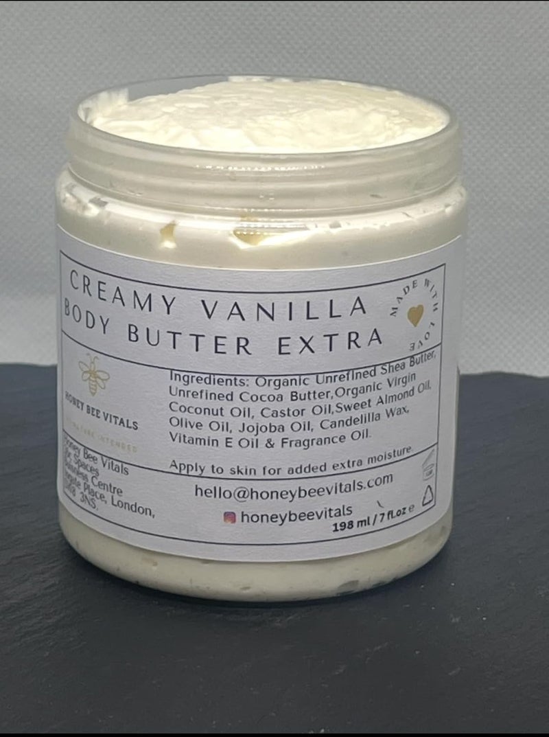 Organic Creamy Vanilla Body Butter Extra 236ml Moisturising All Skin Types