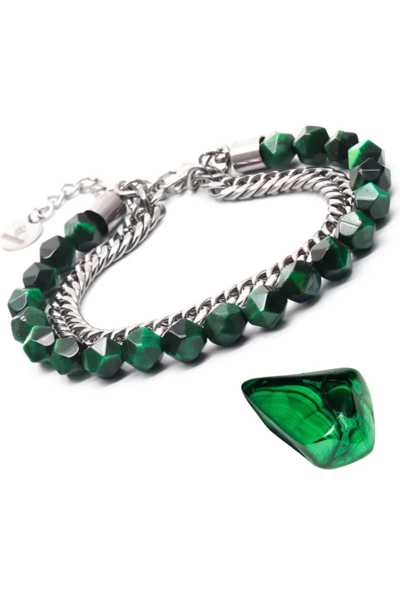 لونورا خرز عين النمر الأخضر المقطوع سوار خرز من الحجر الطبيعي مصنوع يدويًا – سوار للرجال، سوار رجالي، هدية للرجال، أساور للرجال – قابل للتعديل بمقاس واحد للجميع