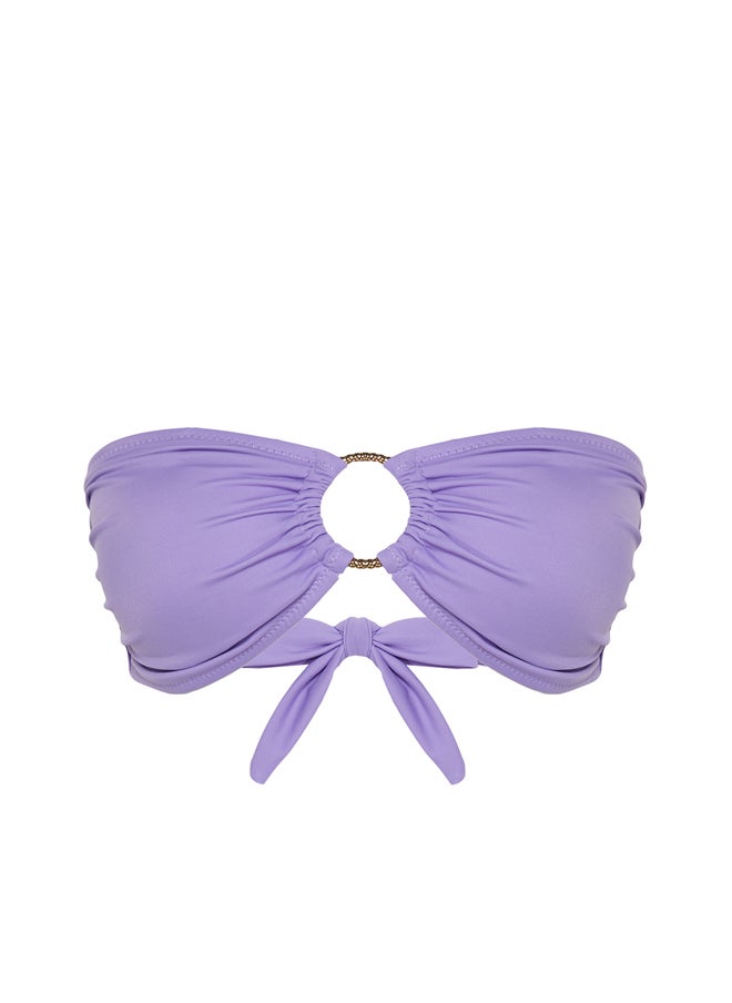 trendyol - Lilac Strapless Accessorized Bikini Top TBESS22BU00001 - Image 1