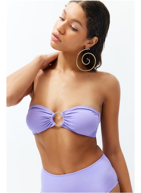Lilac Strapless Accessorized Bikini Top TBESS22BU00001