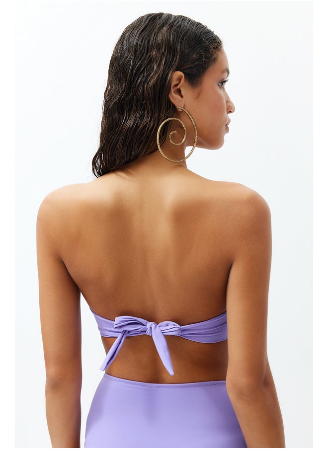 trendyol - Lilac Strapless Accessorized Bikini Top TBESS22BU00001 - Image 1