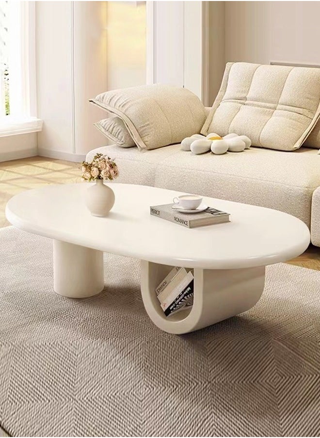 Multipurpose Curve Design Coffee Table Stable Unique Base Sofa Side Table Centre Table Side Table for Living Room 100x60x41 cm