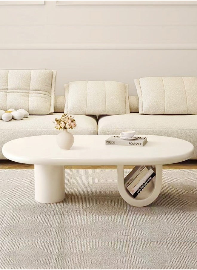 Multipurpose Curve Design Coffee Table Stable Unique Base Sofa Side Table Centre Table Side Table for Living Room 100x60x41 cm