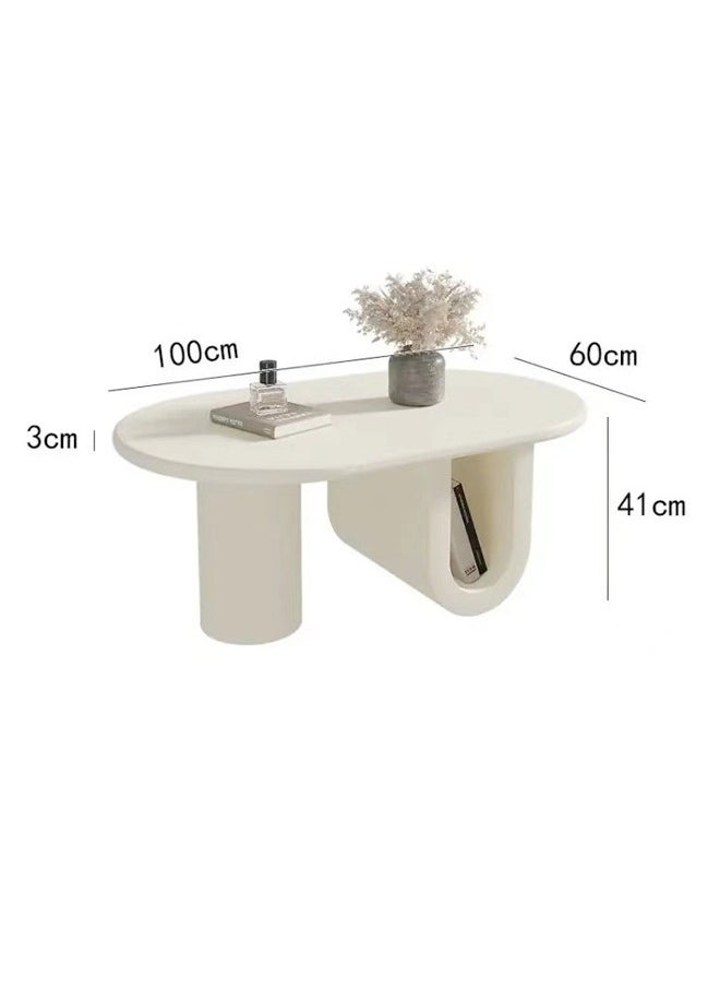 Multipurpose Curve Design Coffee Table Stable Unique Base Sofa Side Table Centre Table Side Table for Living Room 100x60x41 cm