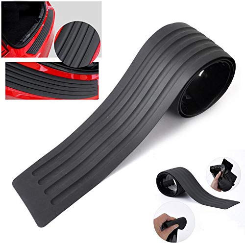 PRIKNIK Bumper Protector Guard Rear Bumper Protection Trunk Protectors Black Flexible Rubber Sill Cover Non Slip Adhesive Strips Fits Most Sedan Cars (36 inch) Compatible with T-oyota Y-aris Hatch - Image 2