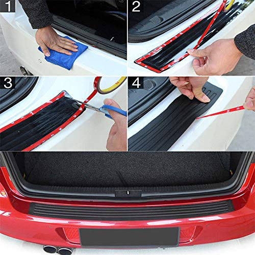 PRIKNIK Bumper Protector Guard Rear Bumper Protection Trunk Protectors Black Flexible Rubber Sill Cover Non Slip Adhesive Strips Fits Most Sedan Cars (36 inch) Compatible with T-oyota Y-aris Hatch - Image 3