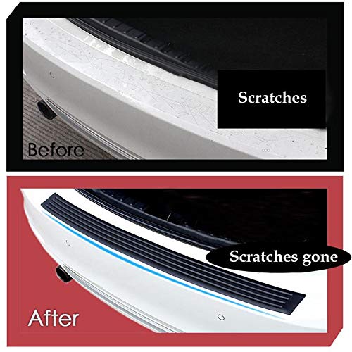 PRIKNIK Bumper Protector Guard Rear Bumper Protection Trunk Protectors Black Flexible Rubber Sill Cover Non Slip Adhesive Strips Fits Most Sedan Cars (36 inch) Compatible with T-oyota Y-aris Hatch - Image 4