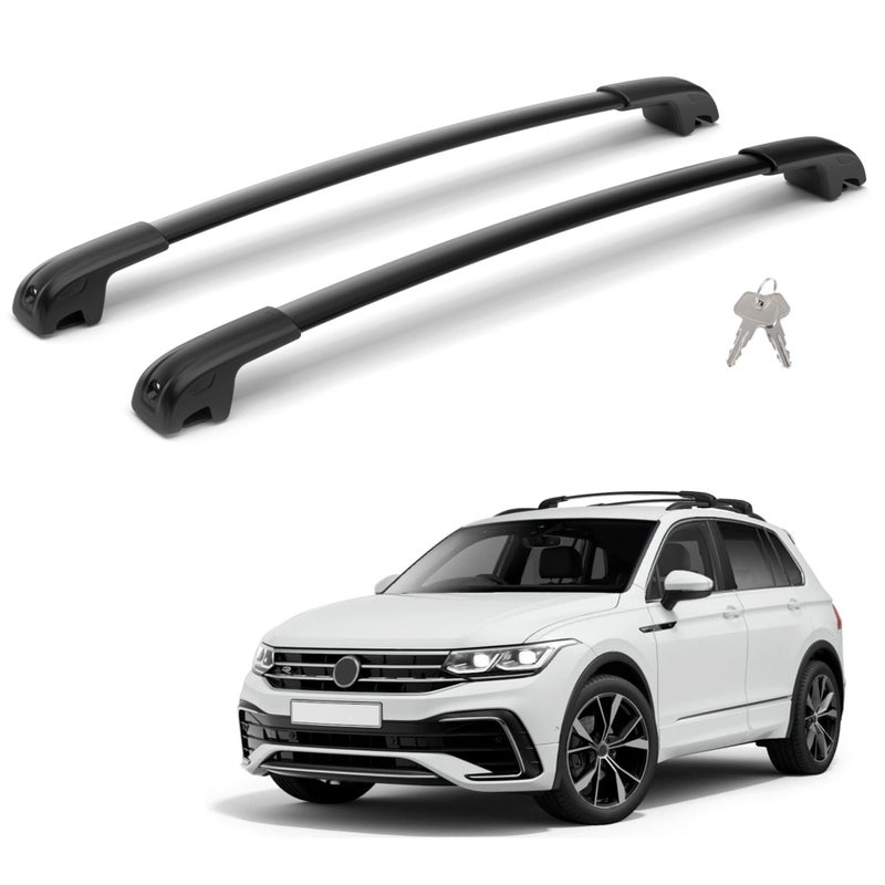 220LBS Roof Rack Cross Bars for 20182024 Tiguan Not for Limited Taos 20222024 with AntiTheft Lock Heavy Duty Aluminum Crossbar for Cargo Luggage Kayak Bicycles Canoe