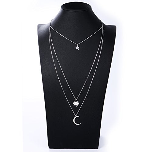 SILVER MOUNTAIN S925 Sterling Silver Multilayer layered Triple Chain Long Y Choker Pendant Necklace for Women Jewelry - Image 2