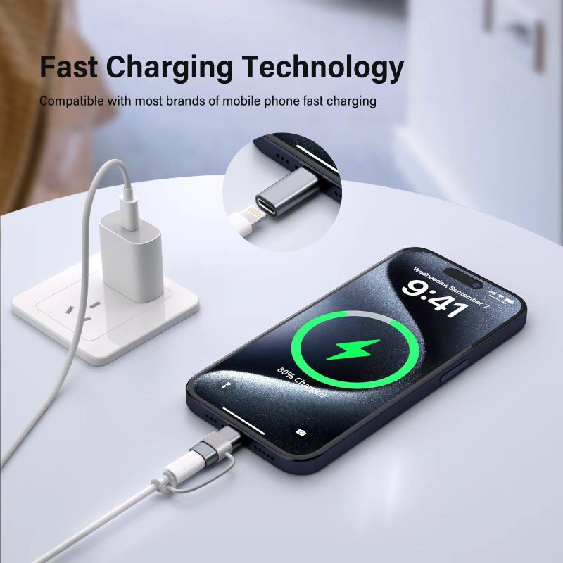 Thousover 4 Pack Lightning to USB C Adapter for iPhone 15/16/17 Pro/17 Pro Max,for iPhone 17/16 Charger,17/16 Accessories,Fast Charging & Data Transfer - Image 4