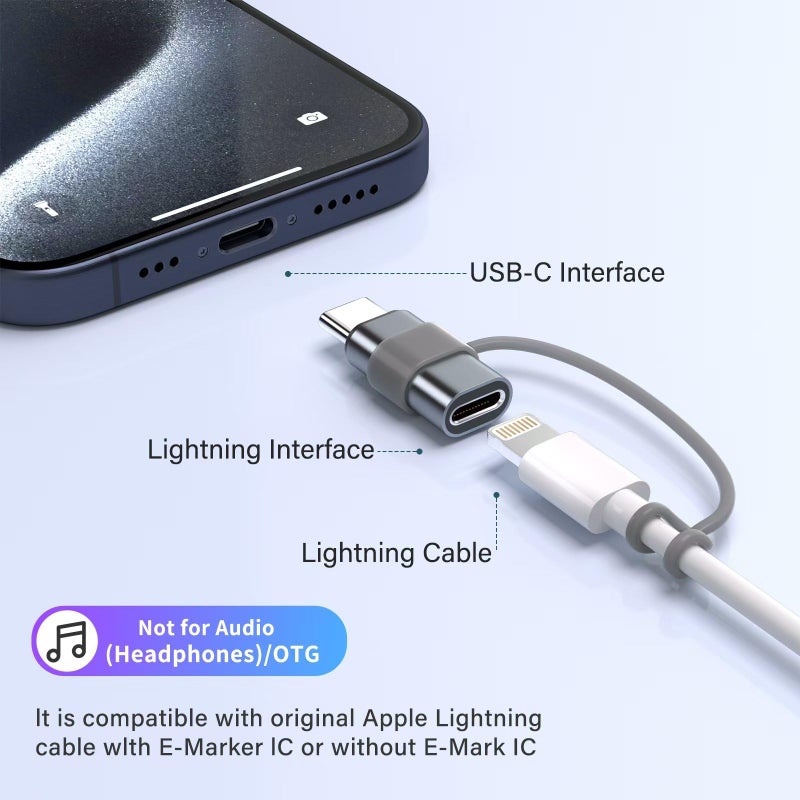 Thousover 4 Pack Lightning to USB C Adapter for iPhone 15/16/17 Pro/17 Pro Max,for iPhone 17/16 Charger,17/16 Accessories,Fast Charging & Data Transfer - Image 3