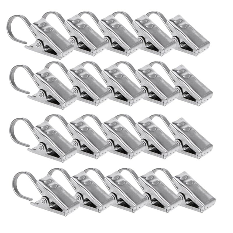 36pcs Heavy Duty Shower Curtain Hooks Easy Install Silver Hardware - Image 2