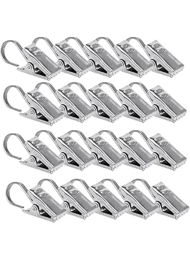 36pcs Heavy Duty Shower Curtain Hooks Easy Install Silver Hardware - Image 1