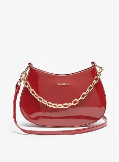 فلورا بيلا من شو إكسبرس Textured Shoulder Bag with Chain Strap and Zip Closure