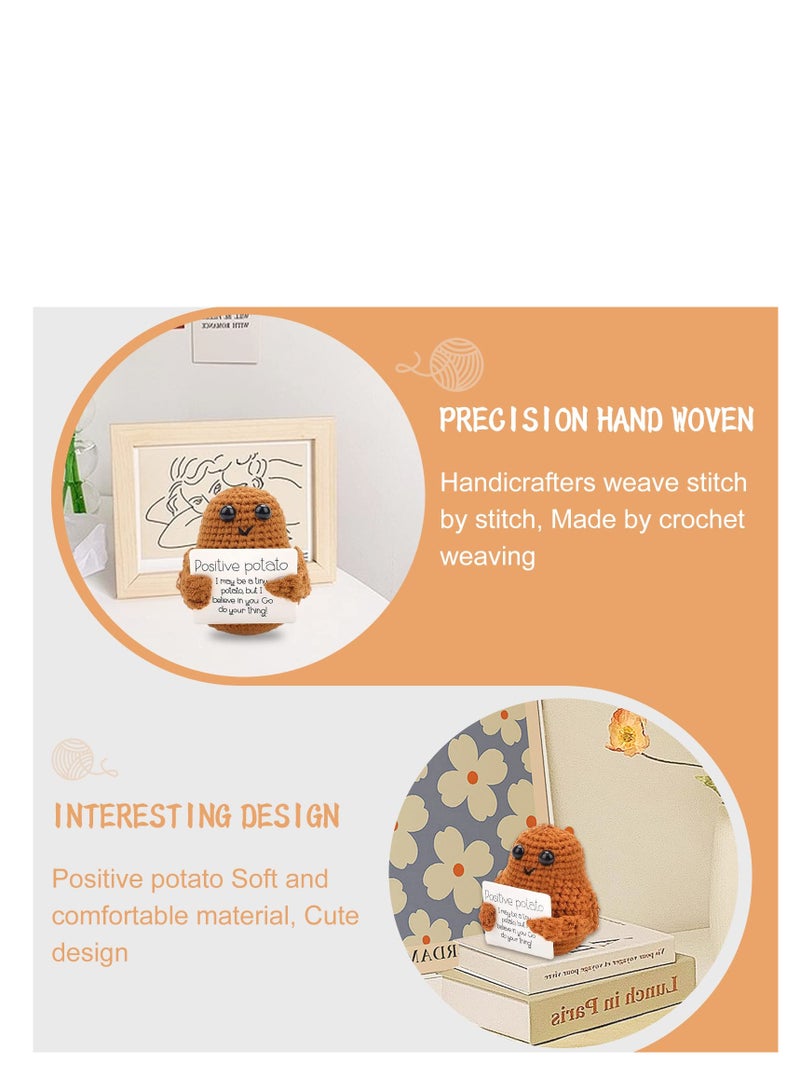 SOLARAE Positive Potato Pocket Hug, Funny Positive Potato Knitted Plush Doll, Soft Novelty Funny Knitted Potato Doll, for Kids Adults, Birthday, New Year, Party Gift Decoration - Image 3