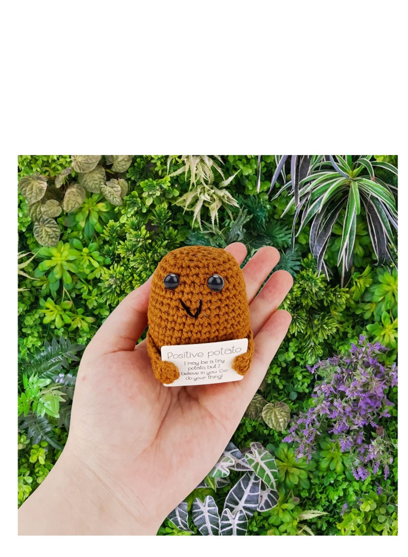 SOLARAE Positive Potato Pocket Hug, Funny Positive Potato Knitted Plush Doll, Soft Novelty Funny Knitted Potato Doll, for Kids Adults, Birthday, New Year, Party Gift Decoration - Image 4