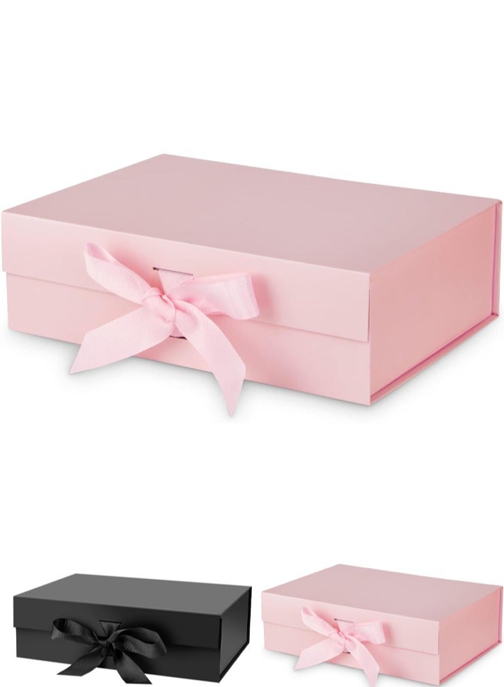 Gift Box with Magnetic, Large Gift Box with Ribbon， Gift Boxes for Birthday, Wedding, Graduation，Pink - Image 1