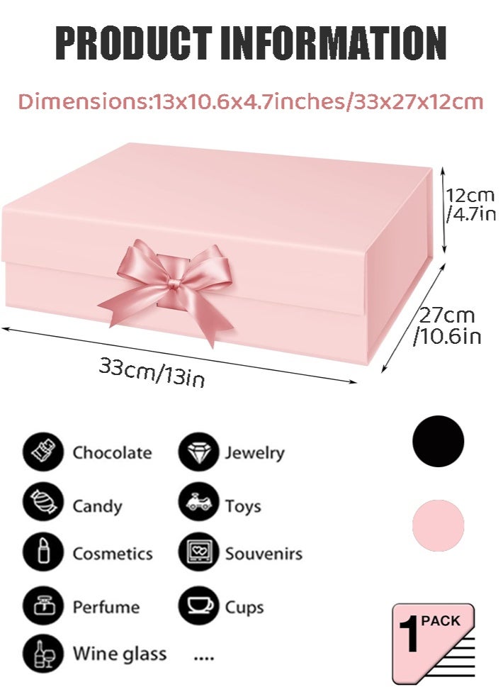 Gift Box with Magnetic, Large Gift Box with Ribbon， Gift Boxes for Birthday, Wedding, Graduation，Pink - Image 2