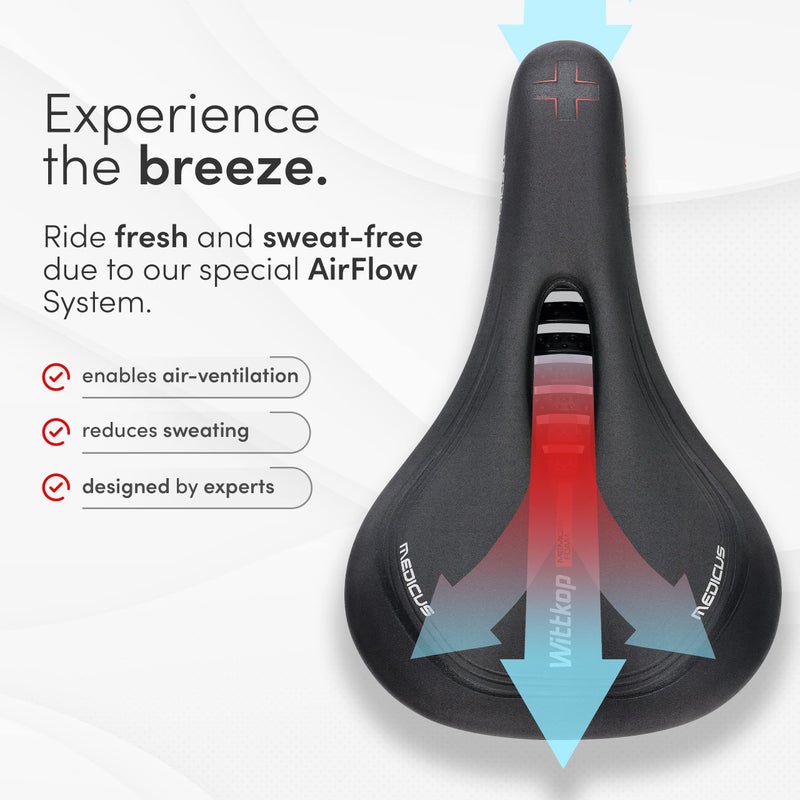 Wittkop Bike Seat, Waterproof Bicycle Saddle for Comfort, Mountain & Road Biking, Wide Bike Seats for Men & Women, BMX, MTB, Bike Seat Comfort, Waterproof Bike Saddle with Innovative 5-Zone-Concept - Image 5