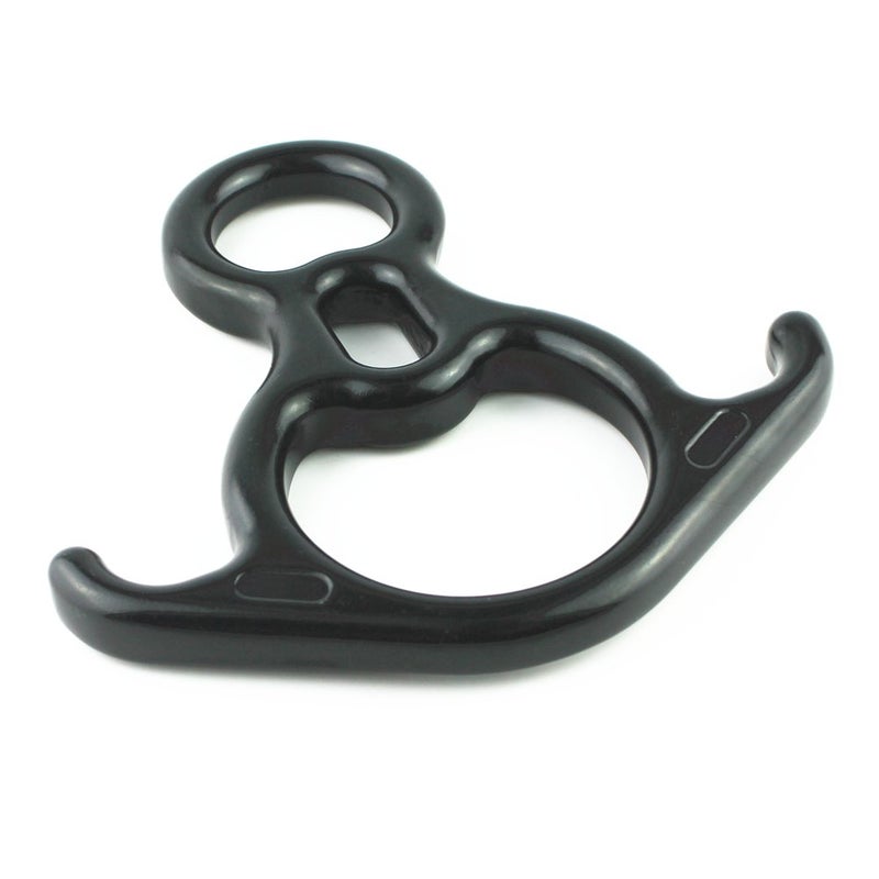 PROND Terminal 8 Descender, PROND Rescue Figure 8 Descender with Lock Off Ears, 50KN Aluminum Alloy Bent-Ear Descender for Climbing Rescuing Or Escaping Descender, Climbing Belay & Rappel Equipment (Black) - Image 3
