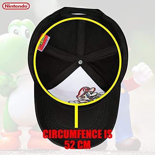 Nintendo Super Mario Boys Baseball Cap - Ages 4-12 Years - Many Styles and Colors - Adjustable - 100% Cotton (Classic Mario) - Image 5