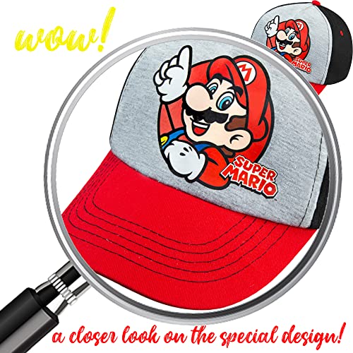 Nintendo Super Mario Boys Baseball Cap - Ages 4-12 Years - Many Styles and Colors - Adjustable - 100% Cotton (Classic Mario) - Image 3